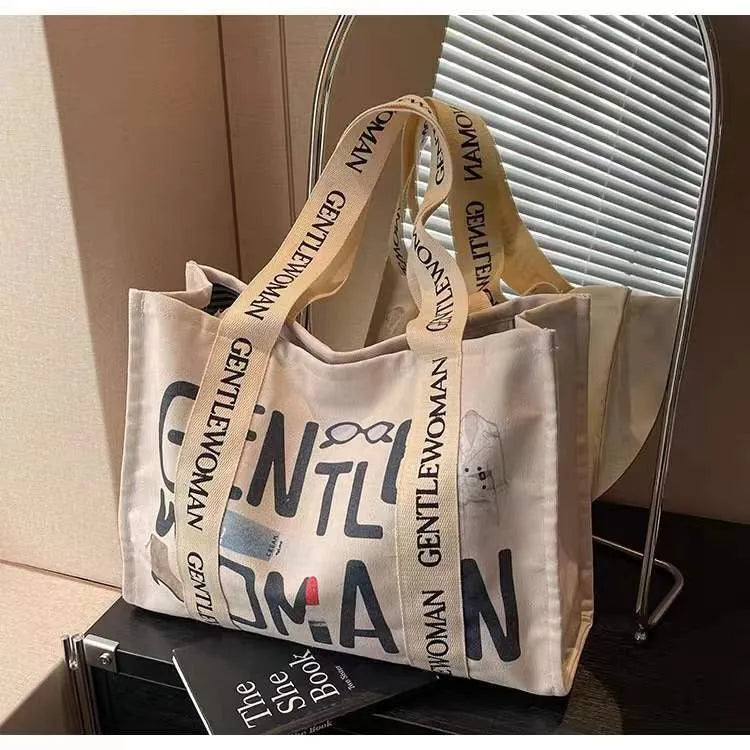 Large Capacity Canvas Women's Travel Tote Portable Shopping Bag