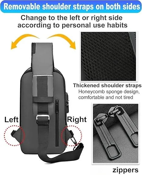 Men's Waterproof Motorcycle Chest Bag, Anti-Theft Shoulder Bag, Durable Oxford Fabric Outdoor Bag-FREE USA SHIPPING