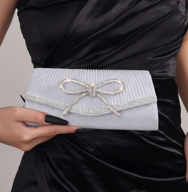 Bow Evening Sparkly Clutch Purses For Women