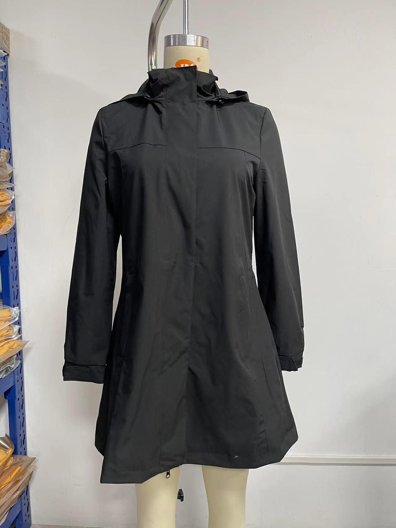 Women's Solid Color Long Sleeve Thin Coat European Size