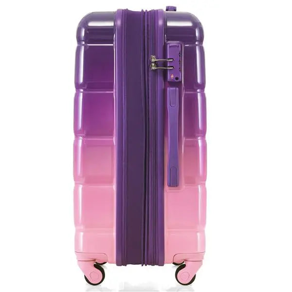 Luggage Set Of 3, 20-inch With USB Port, Airline Certified Carry-on Luggage With Cup Holder, ABS,PC Hard Shell Luggage With Spinner Wheels, Purple And Pink- FREE USA SHIPPING