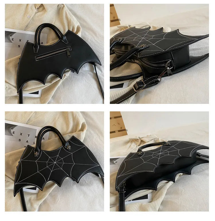 Halloween Spider Web Shape Shoulder Bags Personality Batgirl Tide Pu Handbags Fashion Messenger Crossbody Bag