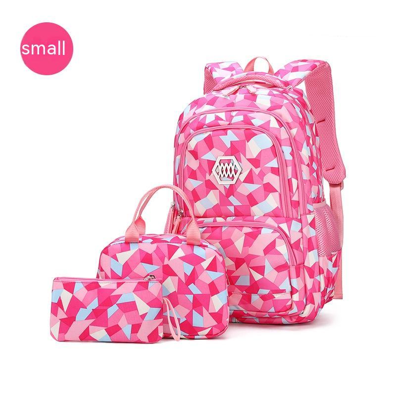 Nylon Camouflage Children's Schoolbag Three-piece Set