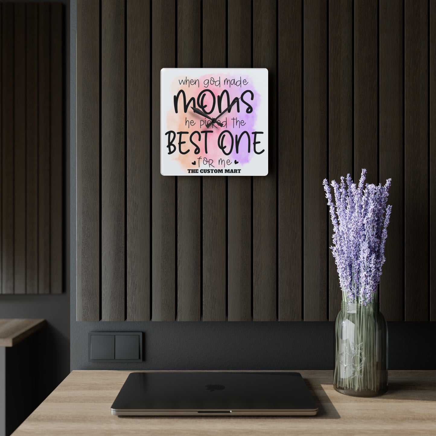 Acrylic Wall Clock- Personalize Gift With Mother's Day Messages