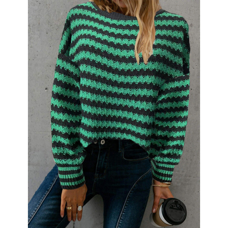 New Wish Loose Round Neck Pullover Knitted Sweater