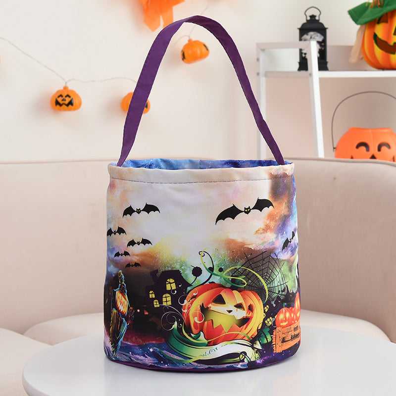 Halloween Basket Luminous Pumpkin Bag Children's Portable Candy Bag