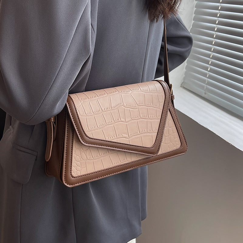 Stone Pattern Square Bag All-match One-shoulder High Sense