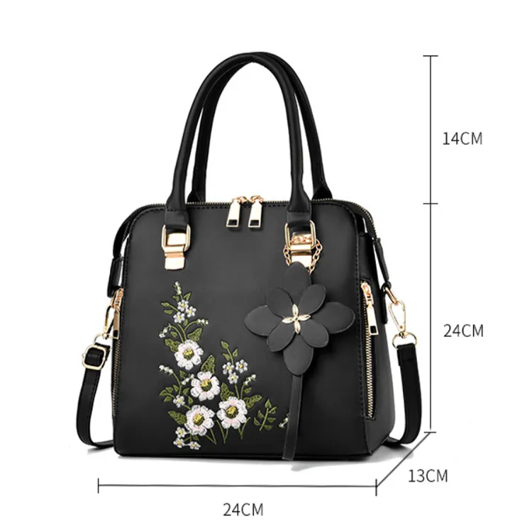 Fashion Flowers Embroidered Handbag Women Shoulder Messenger Bags