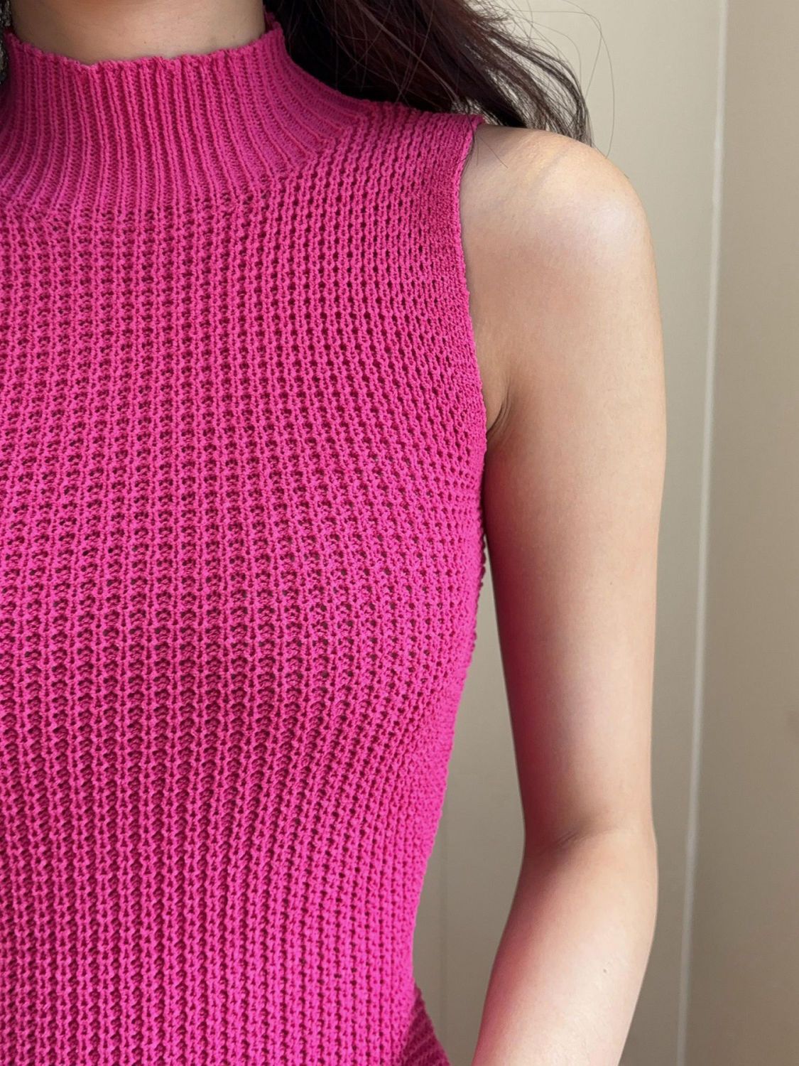 High Collar Sleeveless New Hollow Dress Woven Slim Fit Backless