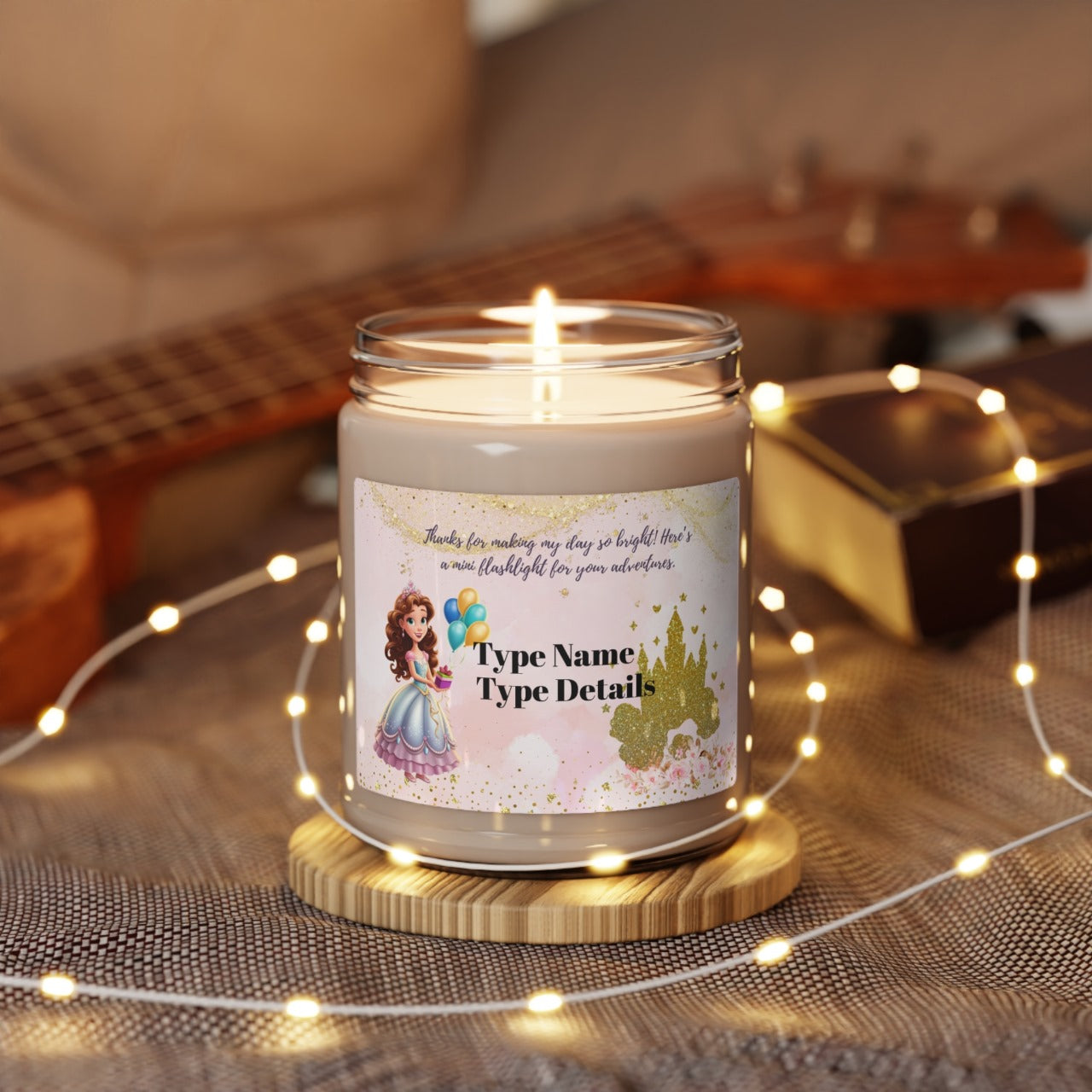 Scented Soy Candle, 9oz - Personalized Princess Thank you Gifts For Birthdays