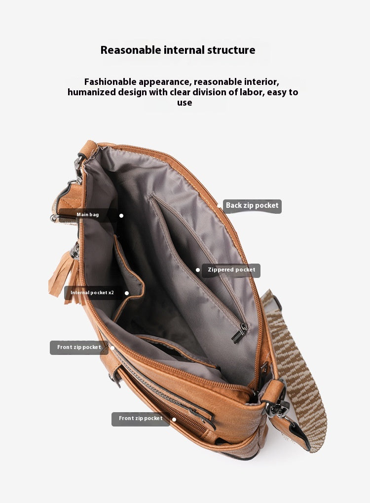 Retro Washed Leather Shoulder Messenger Bag