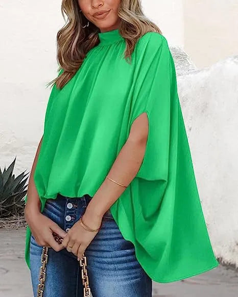 Oversized Top Batwing Sleeve Tarpaulin For Women