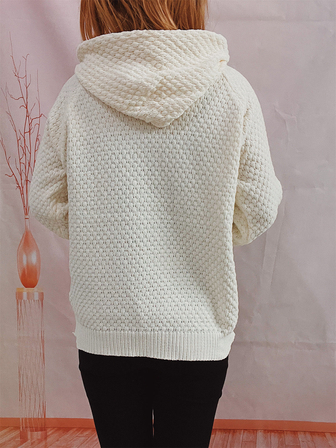 Long Sleeve Hooded Sweater with Drawstring