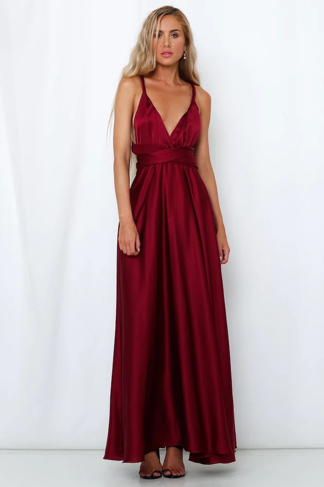 Deep V-neck Sleeveless Lace-up Sexy Backless High Waist Large Swing Satin Dress