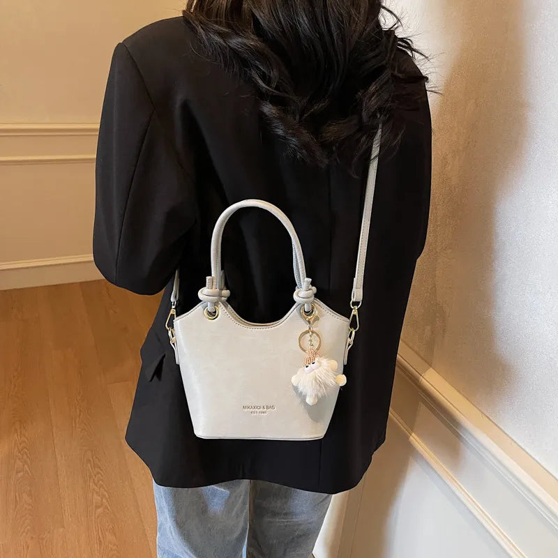 Sweet Style Zipper PU Square Women's Shoulder Crossbody Bag Solid Color Popular Commuting Fashion Small Square Bags