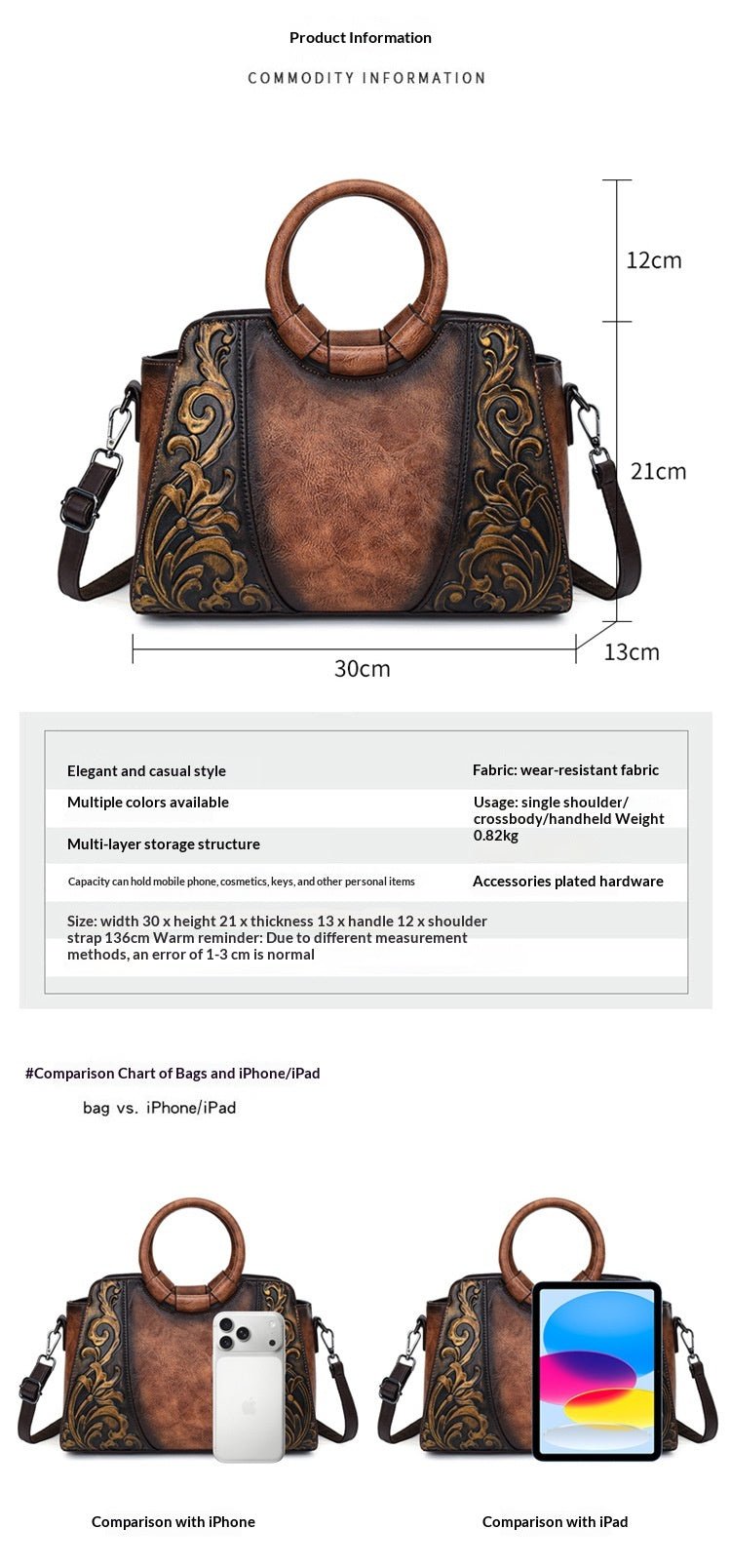 Large-capacity Shouldercarry Ethnic-style Womens Bag