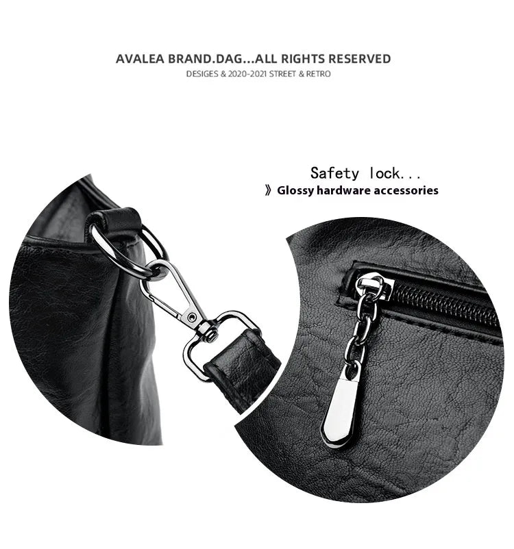 Soft Leather Handbag Women's Lightweight And Large Capacity Crossbody Bag