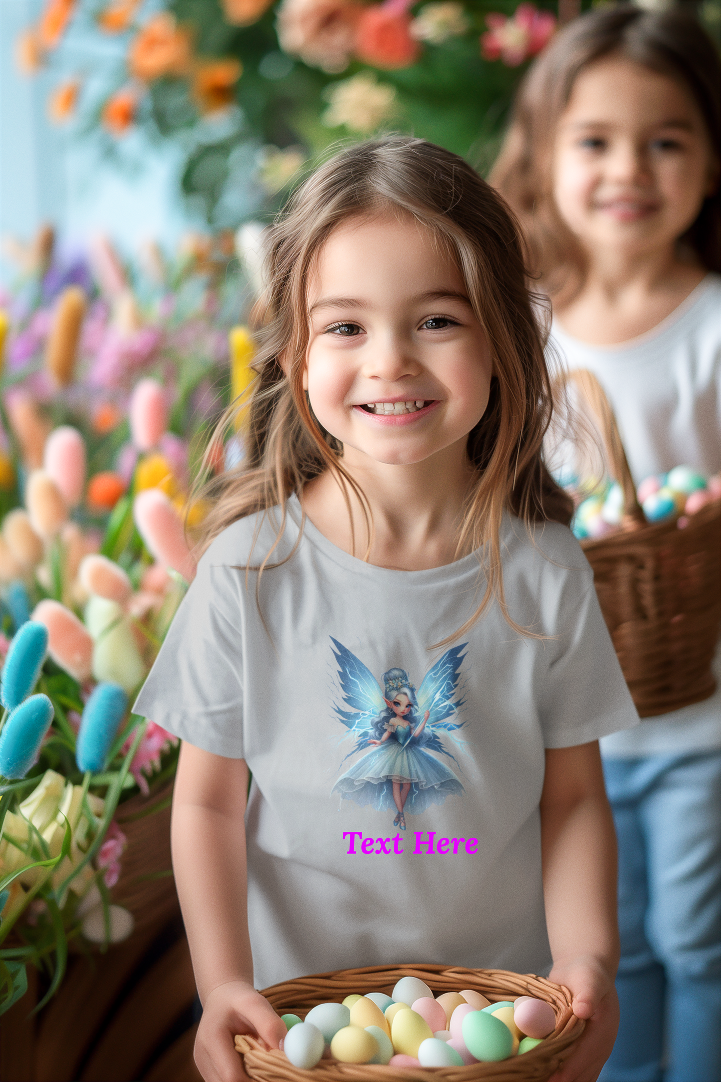 Kids Heavy Cotton™ Tee-Personalize With Cute Fairies