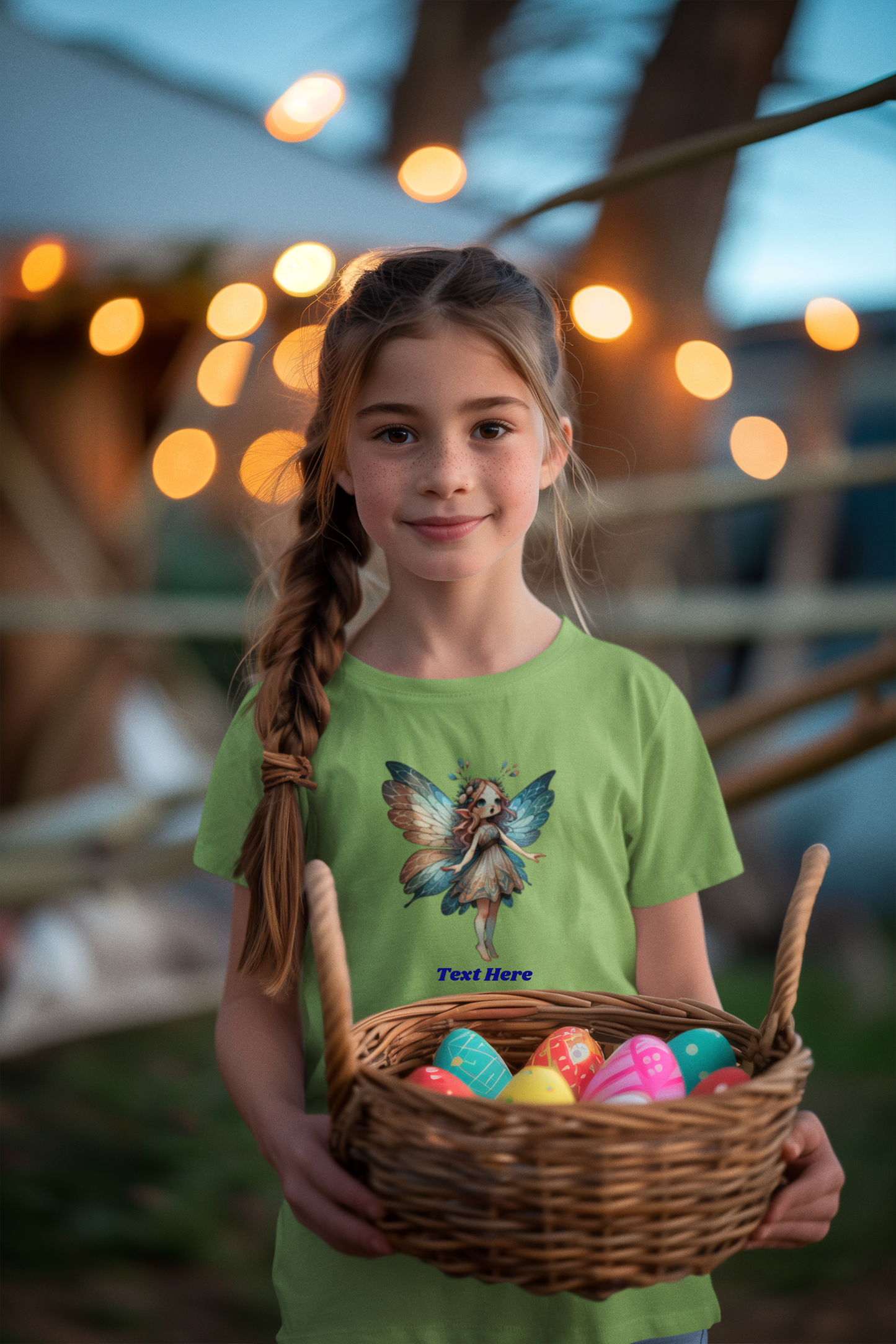 Kids Heavy Cotton™ Tee-Personalize With Cute Fairies