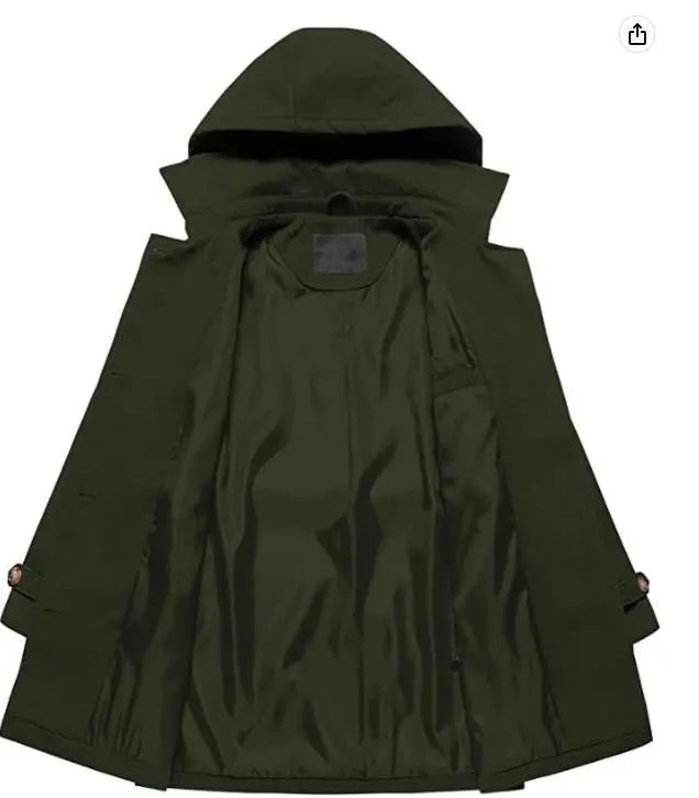 Women's Woolen Hooded Plus Size Coat