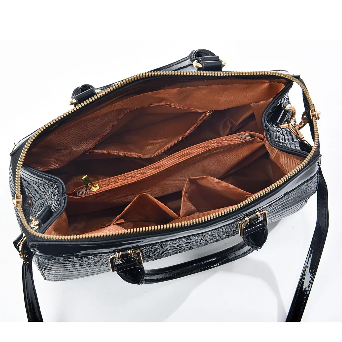 Patent Leather Large-Capacity Commuter Handbag European And American Style