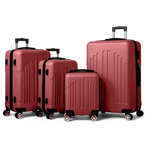 Curved Vertical Stripe 4-in-1 Trolley Case 16in 20in 24in 28in ABS Aluminum Alloy Tie Rod- FREE USA SHIPPING