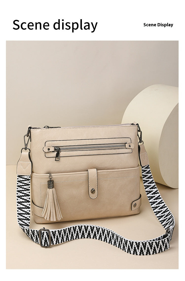 Retro Washed Leather Shoulder Messenger Bag