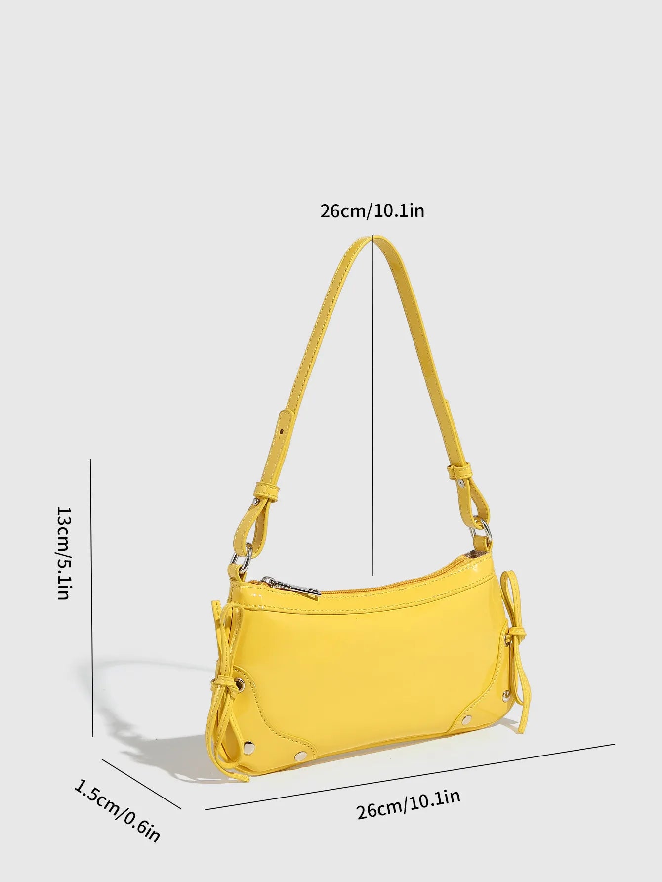 Solid Color Underarm Bag Shoulder Bag Double Bow Small Square Bag