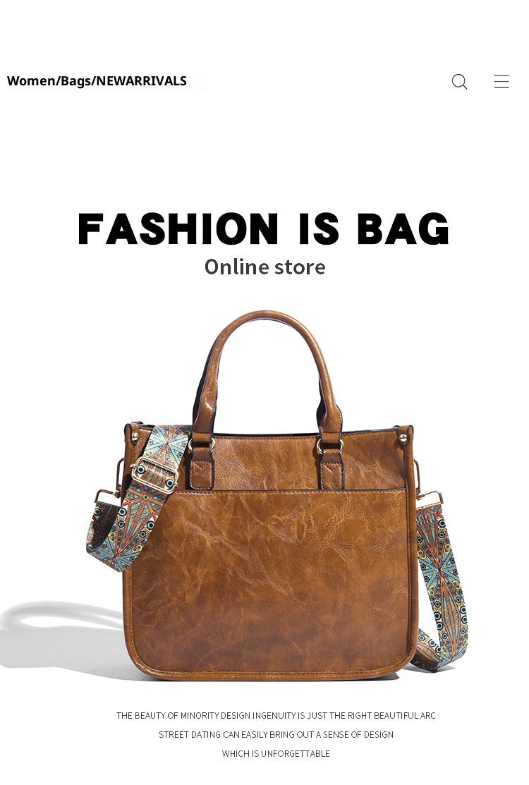 Soft Leather Large Capacity Crossbody Shoulder Tote Bag