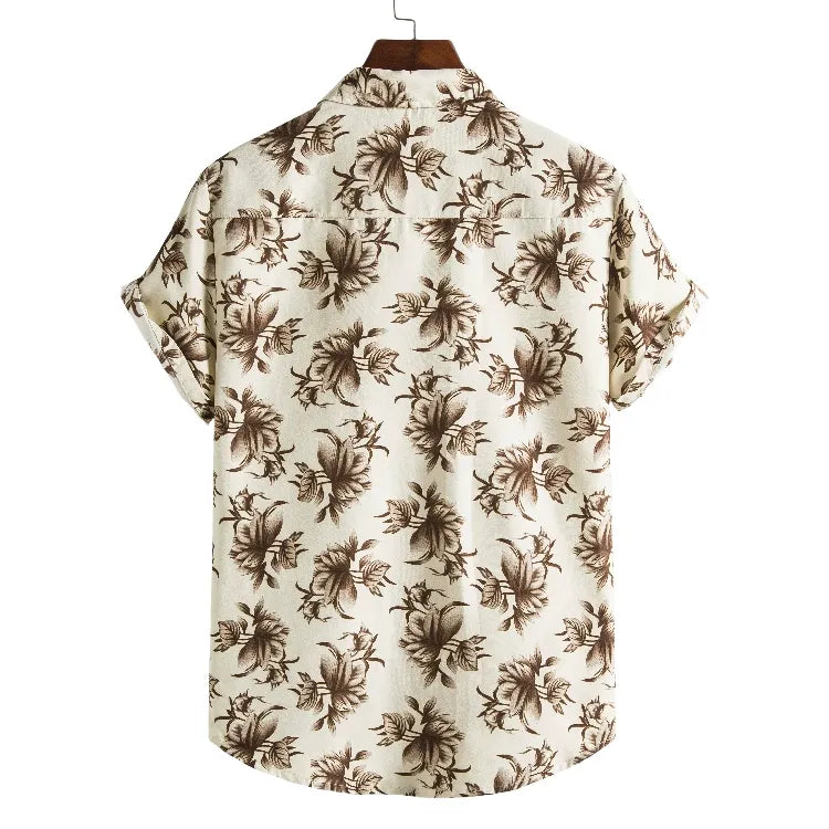 Men Short sleeved beach shirts men New printed T shirt