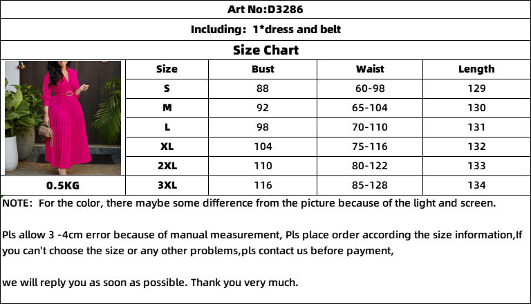 Autumn And Winter New Elegant Polo Collar Solid Color Large Swing Pleated Dress