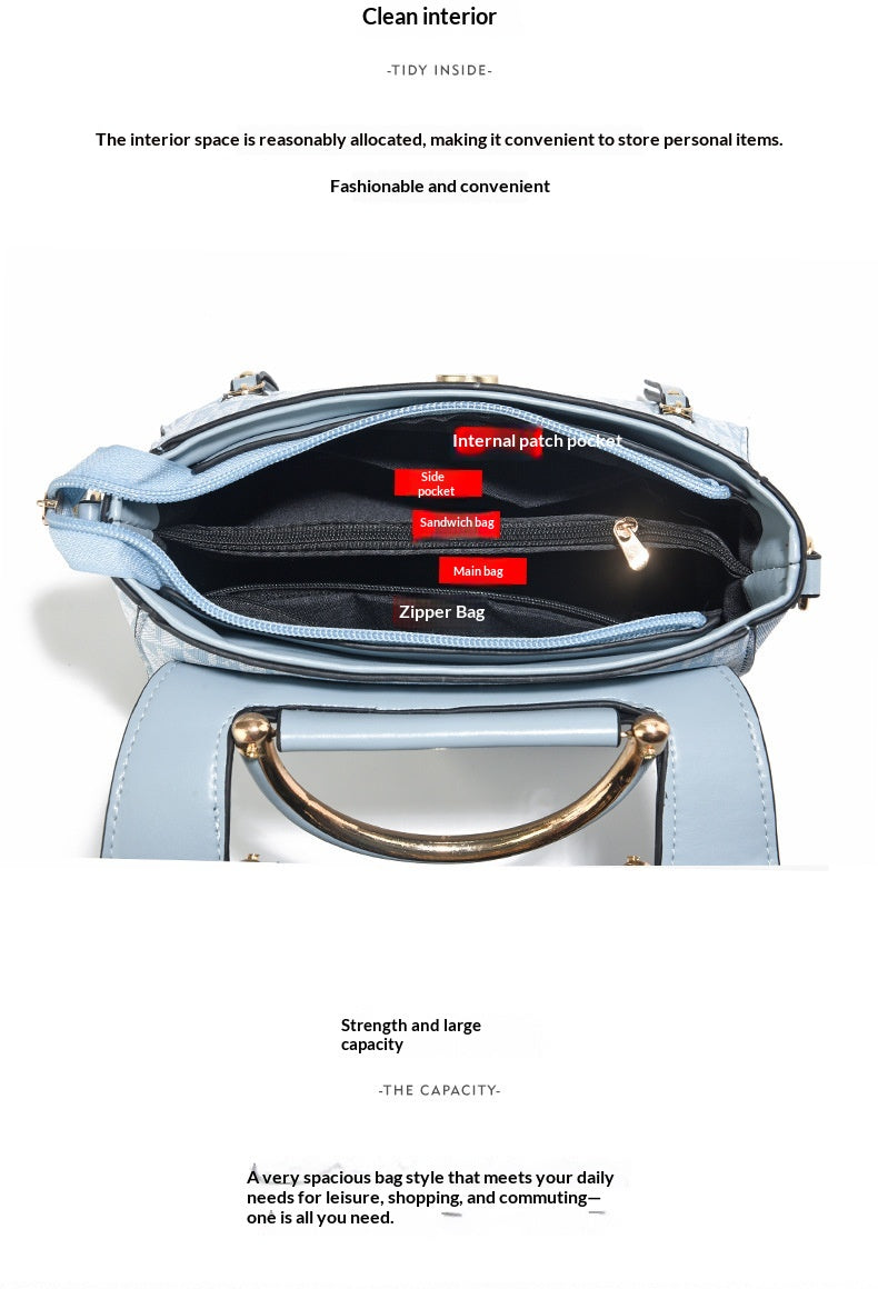 Womens Stylish Versatile Tote Shoulder And Crossbody Bag