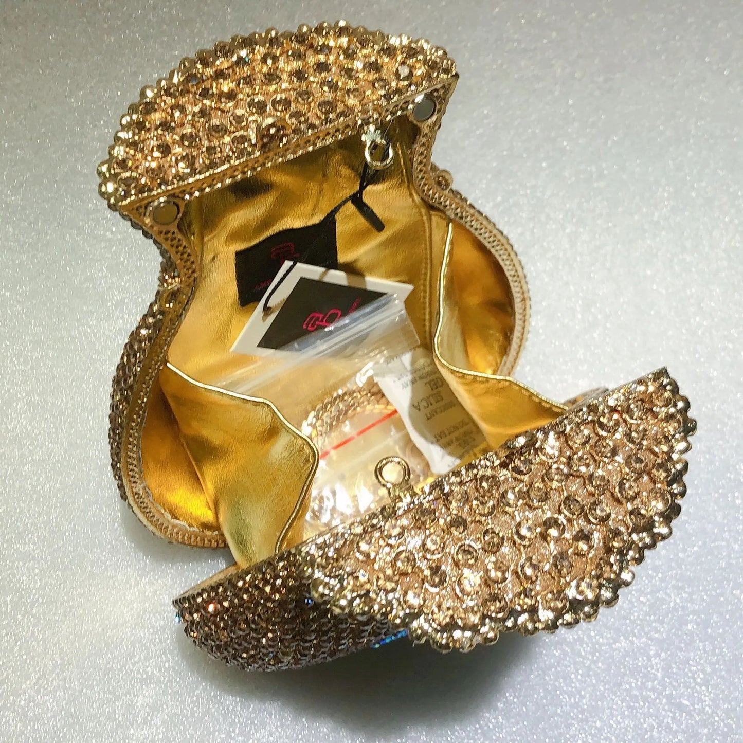 Trade Hollow Metal Purse Full Diamond Clutch