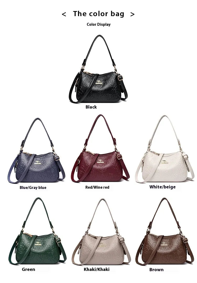 Soft Leather Textured Ethnic Style Simple Versatile Large Capacity Shoulder Messenger Bag