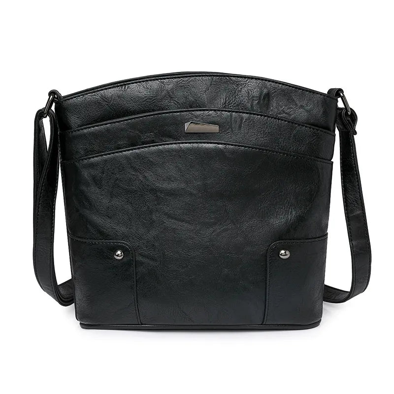 Retro Multi-layer PU Bag Women's Simple High-grade Crossbody