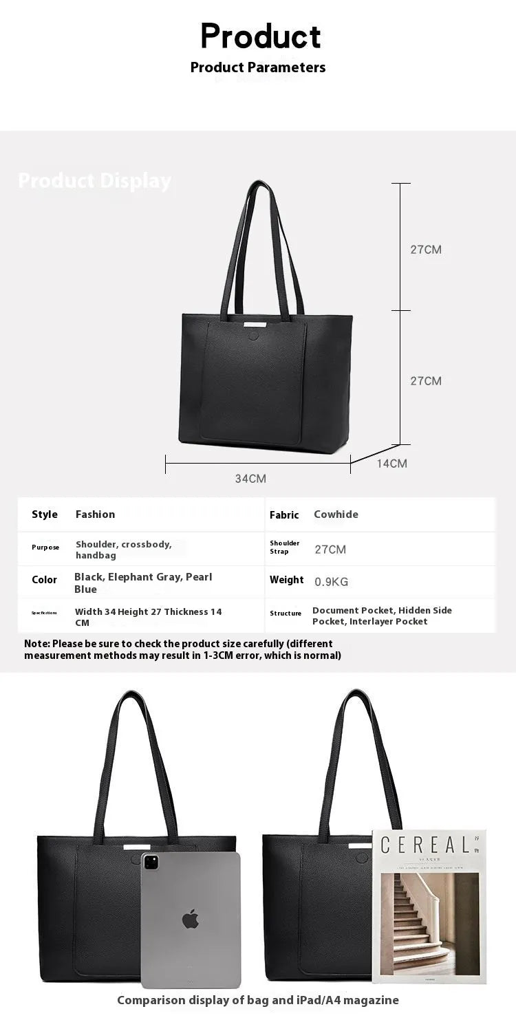 Tote Bag Women's Large Capacity Leather Shoulder Bag