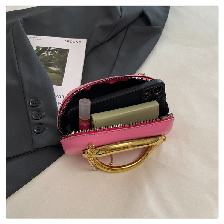 Small Bag Vintage Hardware Metal Handle Chain Crossbody Bag