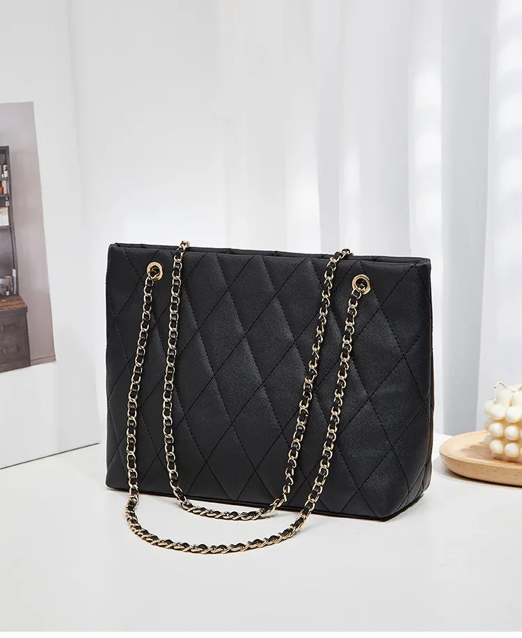 Rhombus Casual Tote Bag Vintage Chain Bag Shoulder