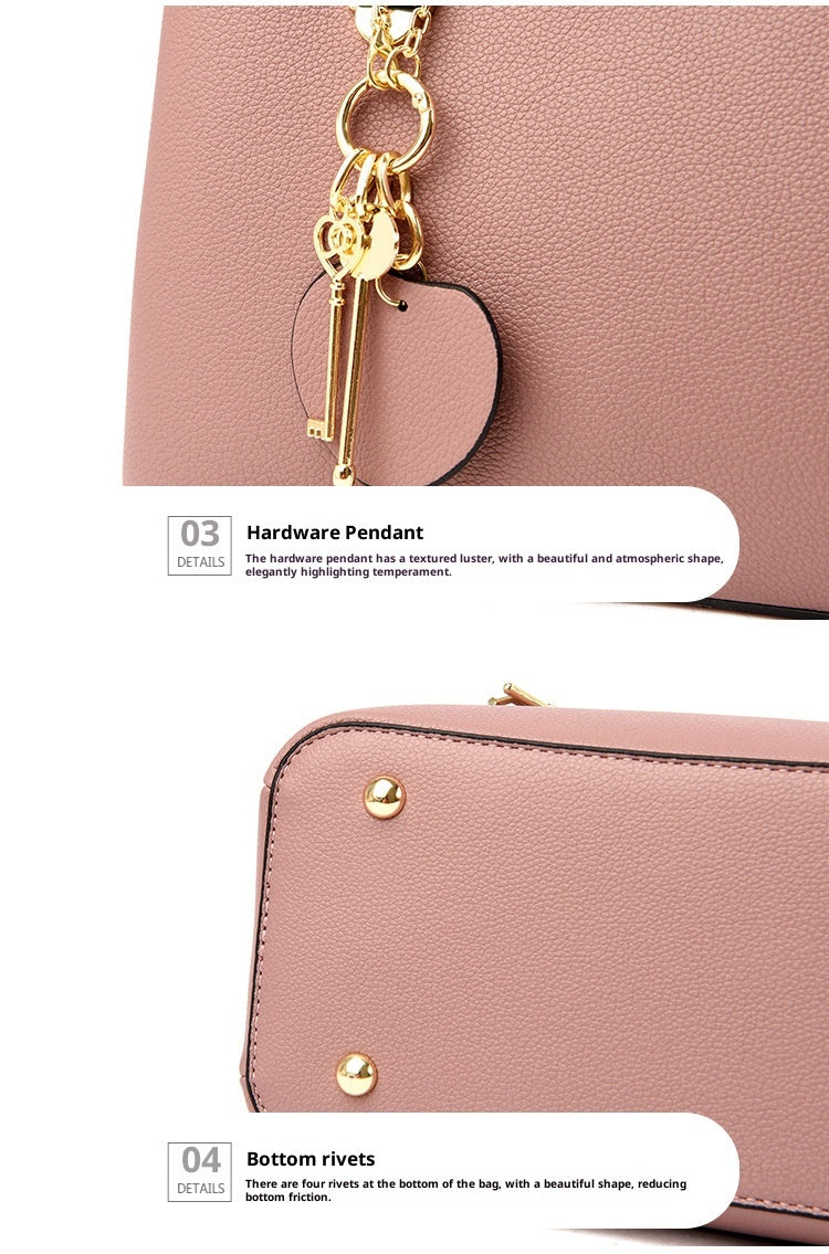 Large Capacity Versatile Women's Bag With Lychee Texture