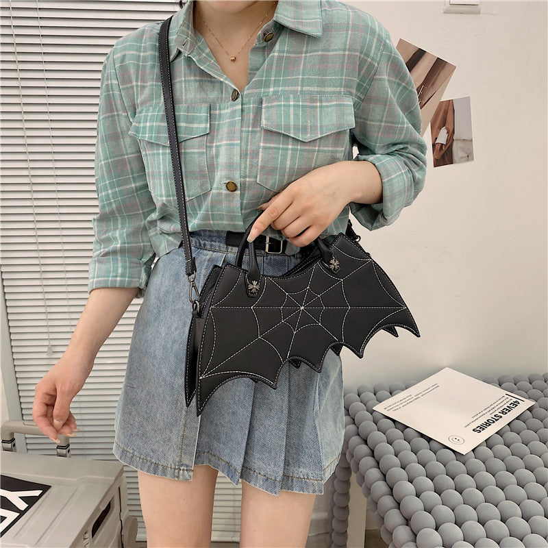 Halloween Spider Web Shape Shoulder Bags Personality Batgirl Tide Pu Handbags Fashion Messenger Crossbody Bag