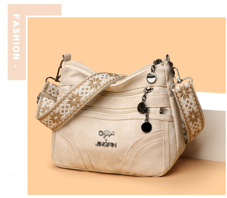 One-shoulder Soft Leather Tote All-match Women's Bag For The Middle-aged