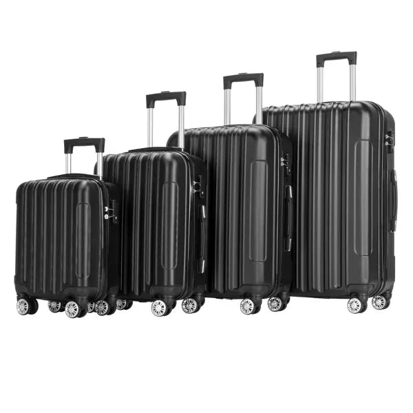 Vertical 4-in-1 Spinner Wheel With Handle Trolley Case 16in 20in 24in 28in ABS Aluminum Alloy Trolley Classic Color - Black- FREE USA SHIPPING