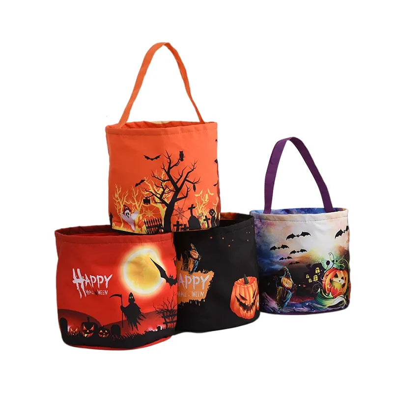 Halloween Basket Luminous Pumpkin Bag Children's Portable Candy Bag