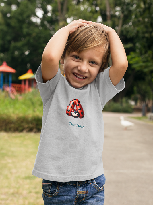 Kids Heavy Cotton™ Tee - Personalize With Lady Bug Alphabets