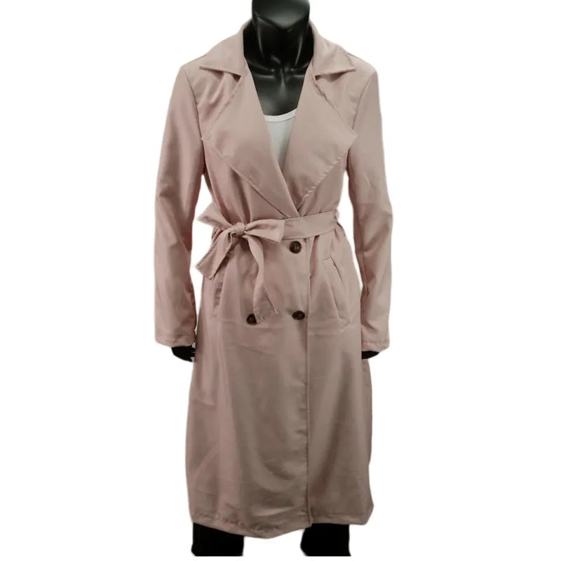 Women's Coat Plus Size Trench Coat Tie-front Top