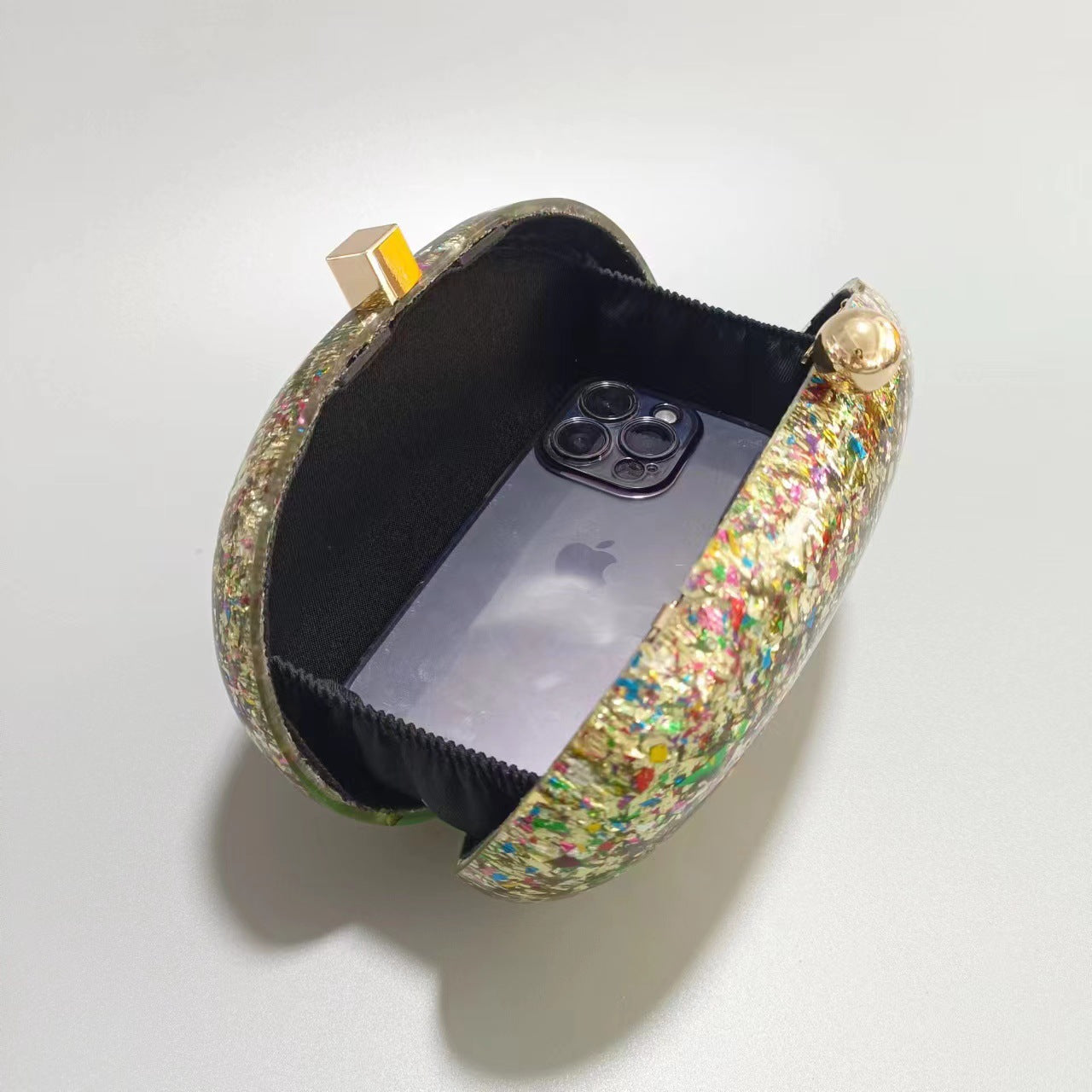 Womens Oval Pearlescent Fashion Shoulder Bag