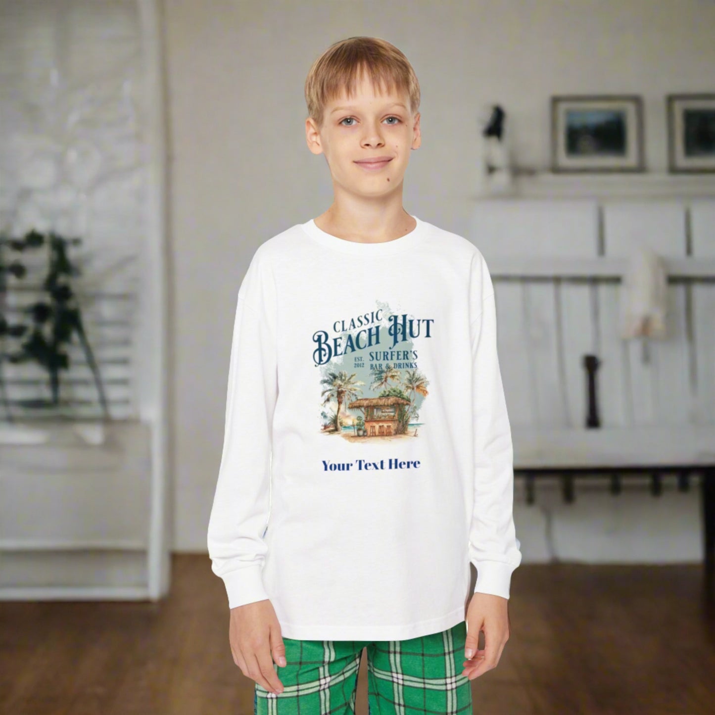 Youth Long Sleeve Holiday Outfit Set - Personalize With Beach Themes