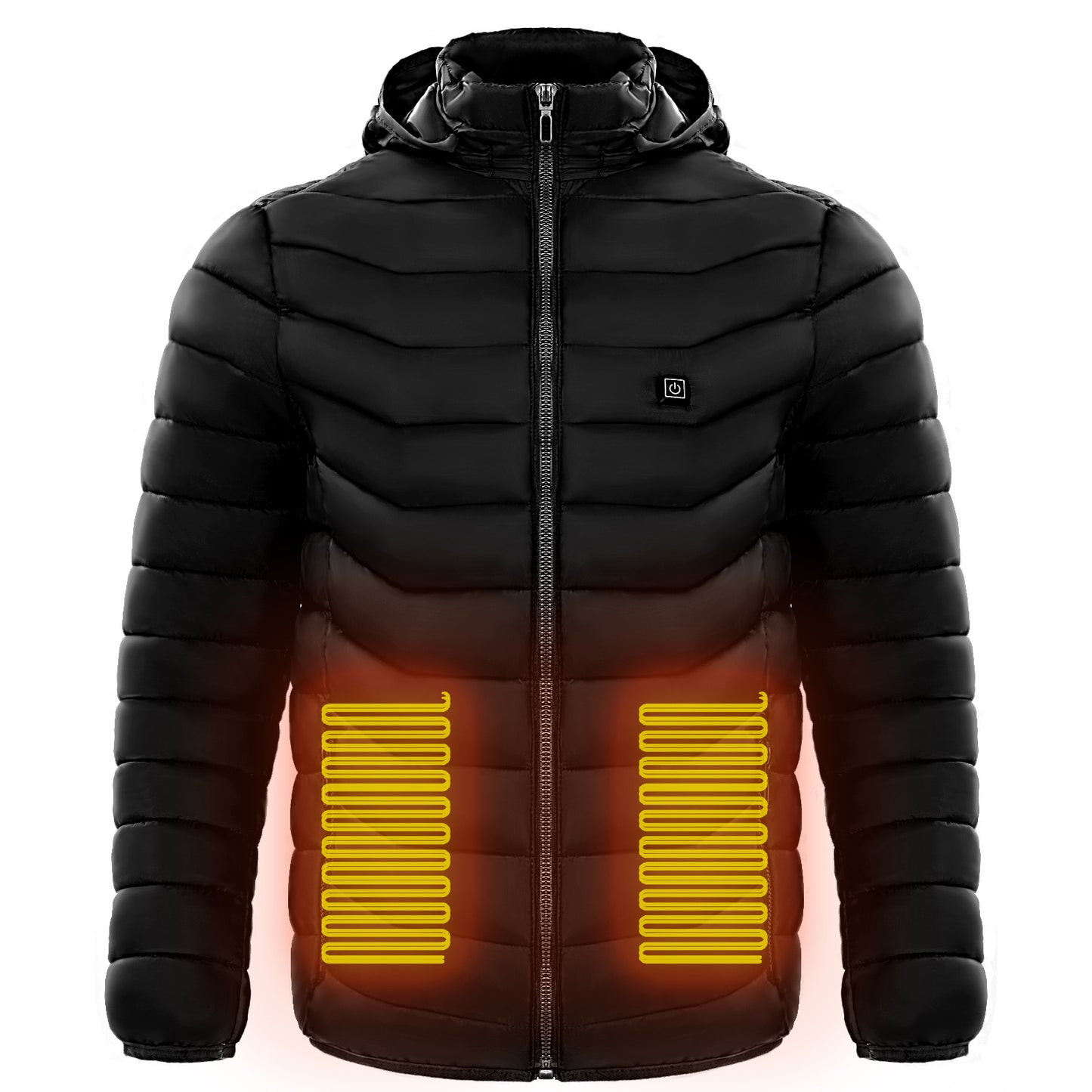 Men Heated Puffer Jacket Electric Heating Coat Insulated Hood Windbreaker