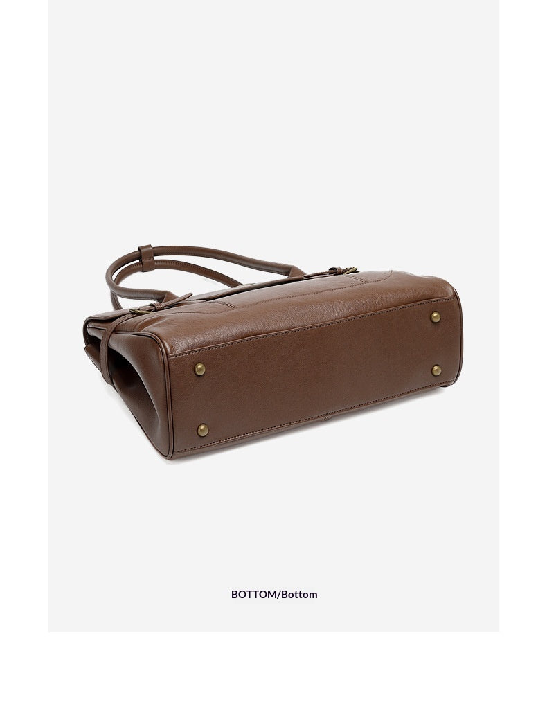 New Commuter Retro Versatile Genuine Leather Underarm Womens Bag
