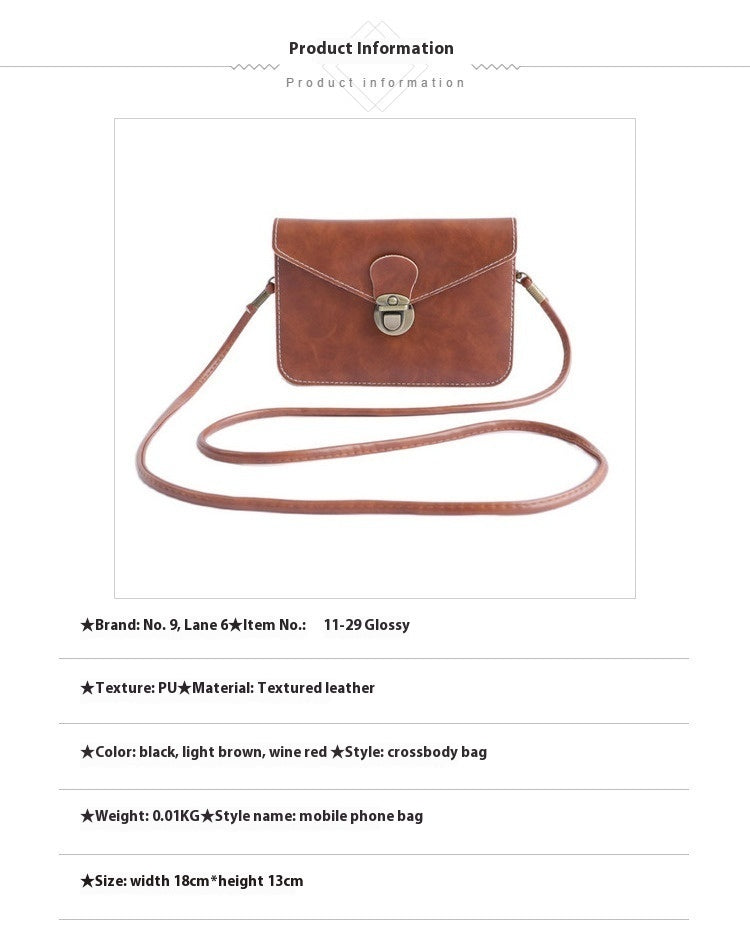 Retro Fashion Shoulder Messenger Bag
